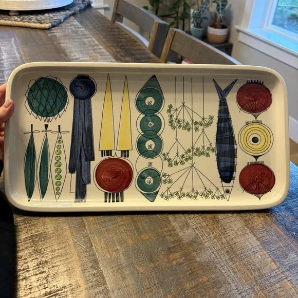 1956 MCM Serving Platter Picknick Rorstrand Sweden Marianne Westman #33 Ovenware - Picture 2 of 11